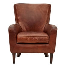 Colbert Aged Cowhide Leather Armchair